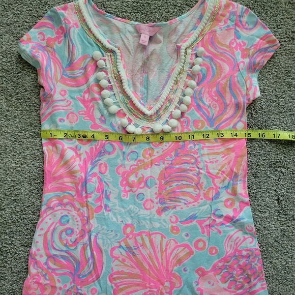 Lilly Pulitzer Pom Pom Dress Pink Blue Size XS - Picture 7 of 9